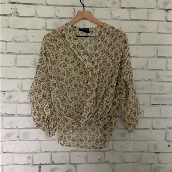 About A Girl Tops - About a girl sheer tribal blouse